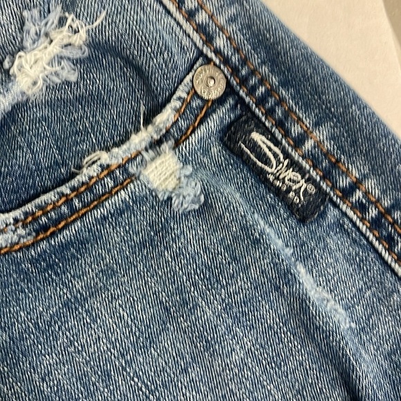 Silver Jeans Co Women’s Avery Skinny Mid Rise Blue Jeans Medium Wash Size 28x29 - Picture 7 of 10